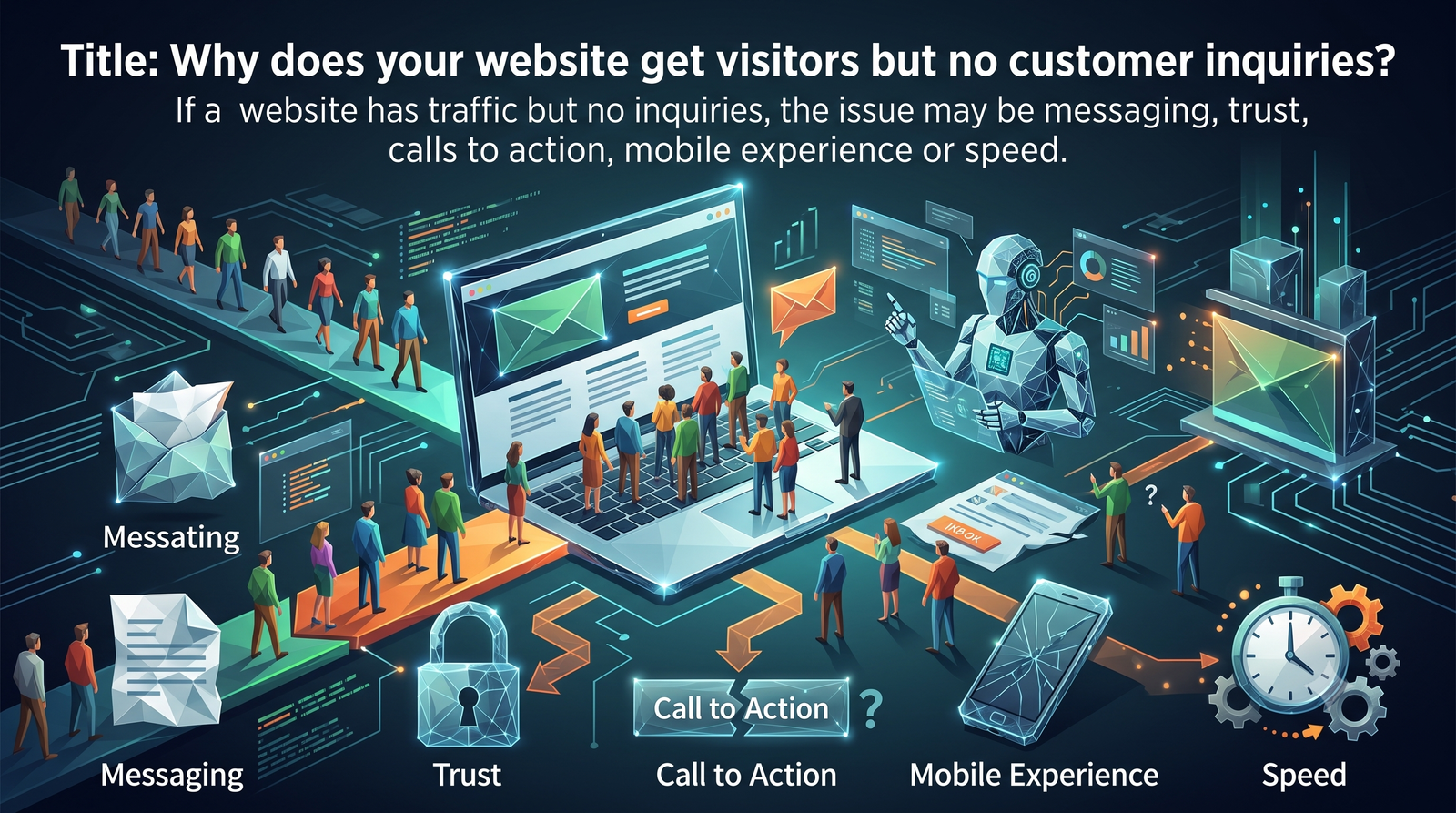 Website page layout with a conversion call to action