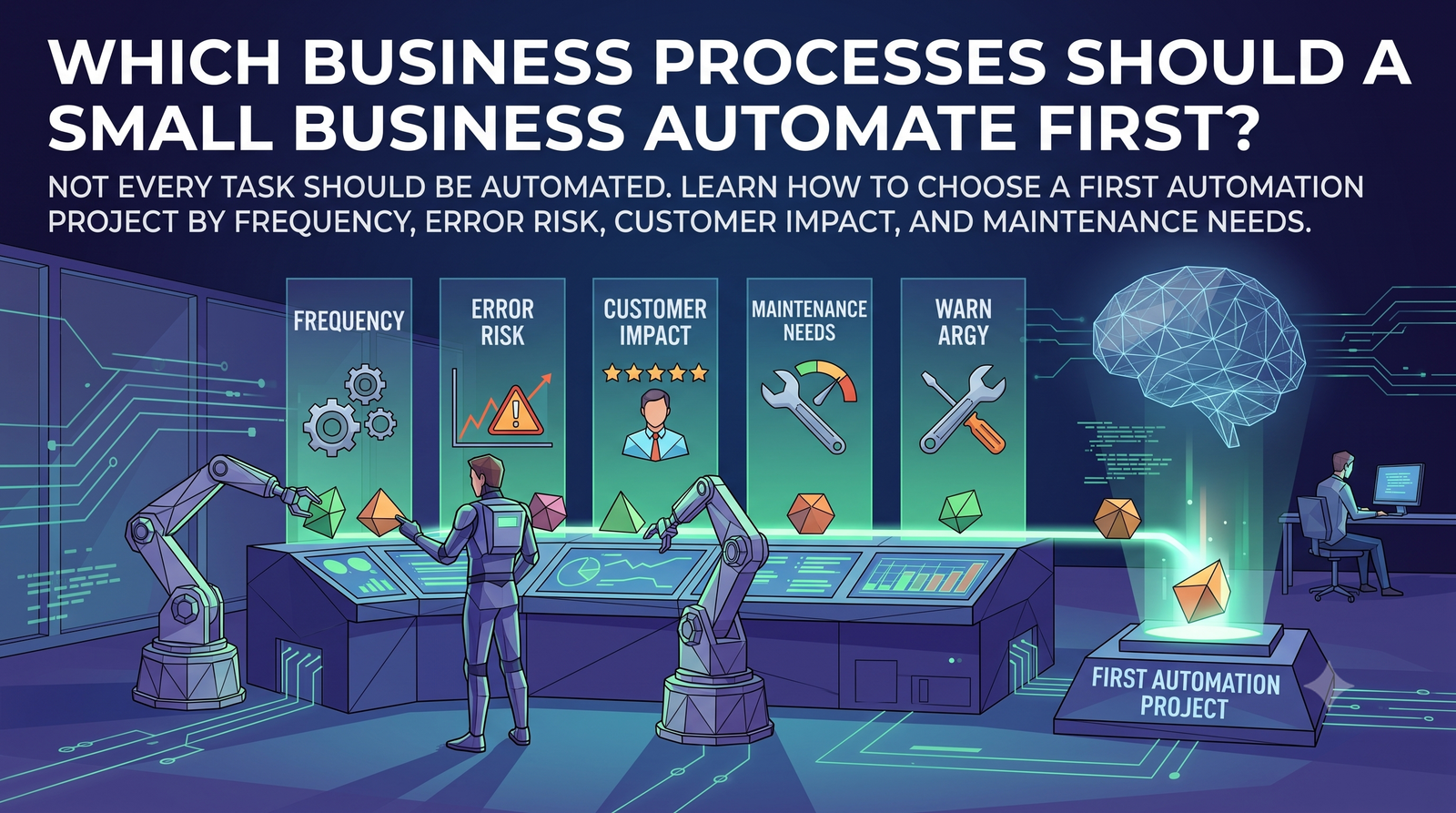 Workflow automation cover for choosing first business processes