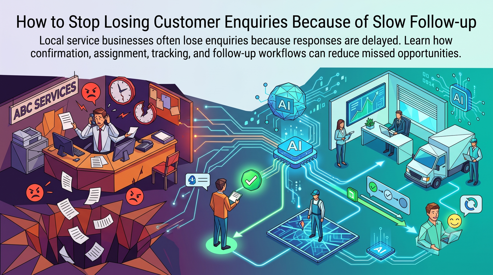 Website enquiry and follow-up workflow cover
